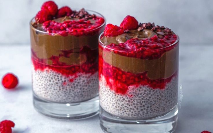 Cacao, Coconut & Raspberry Chia Pudding